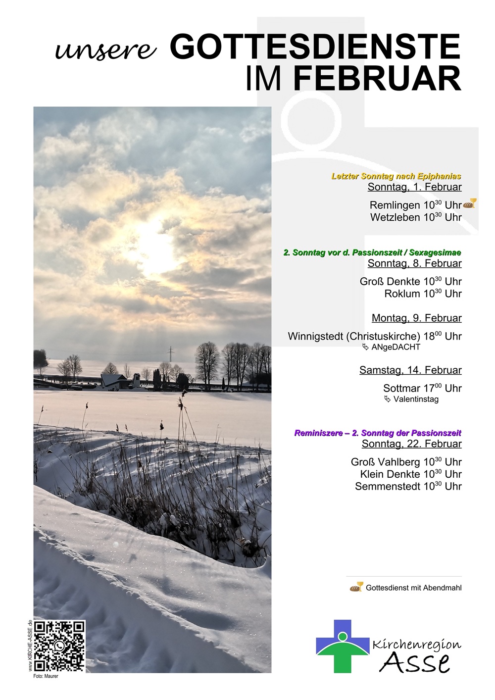 Gottesdienstplakat Februar