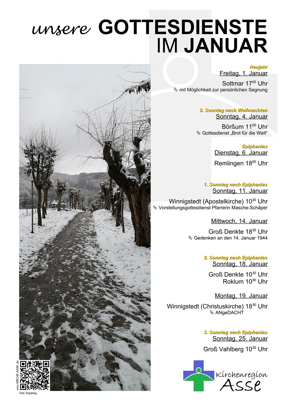 Gottesdienstplakat Januar