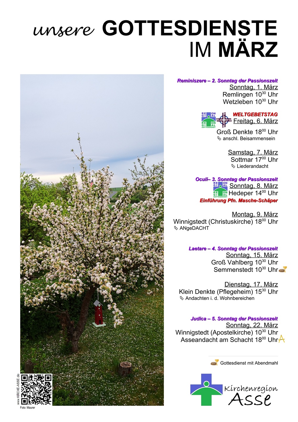 Gottesdienstplakat März