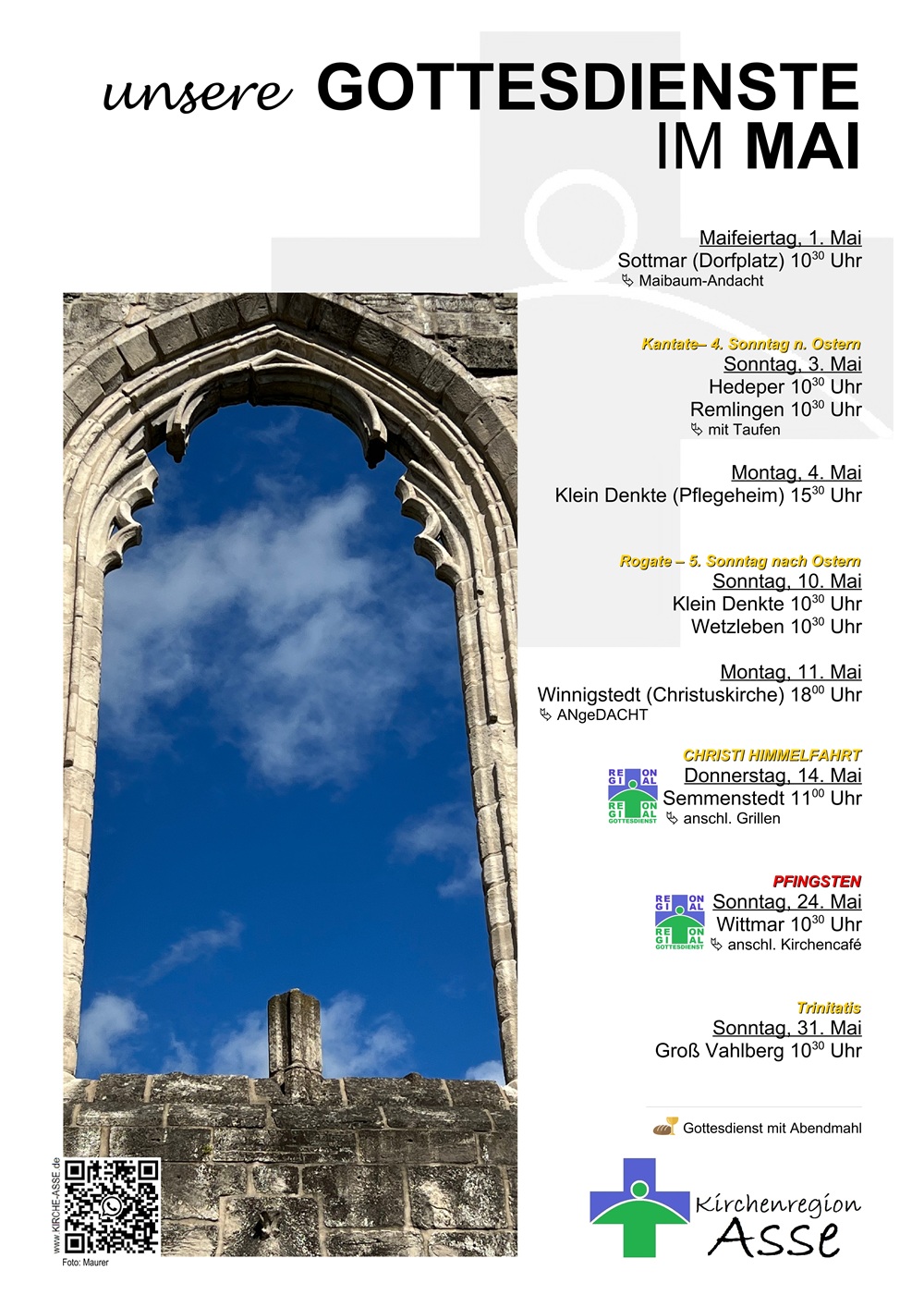 Gottesdienstplakat Mai